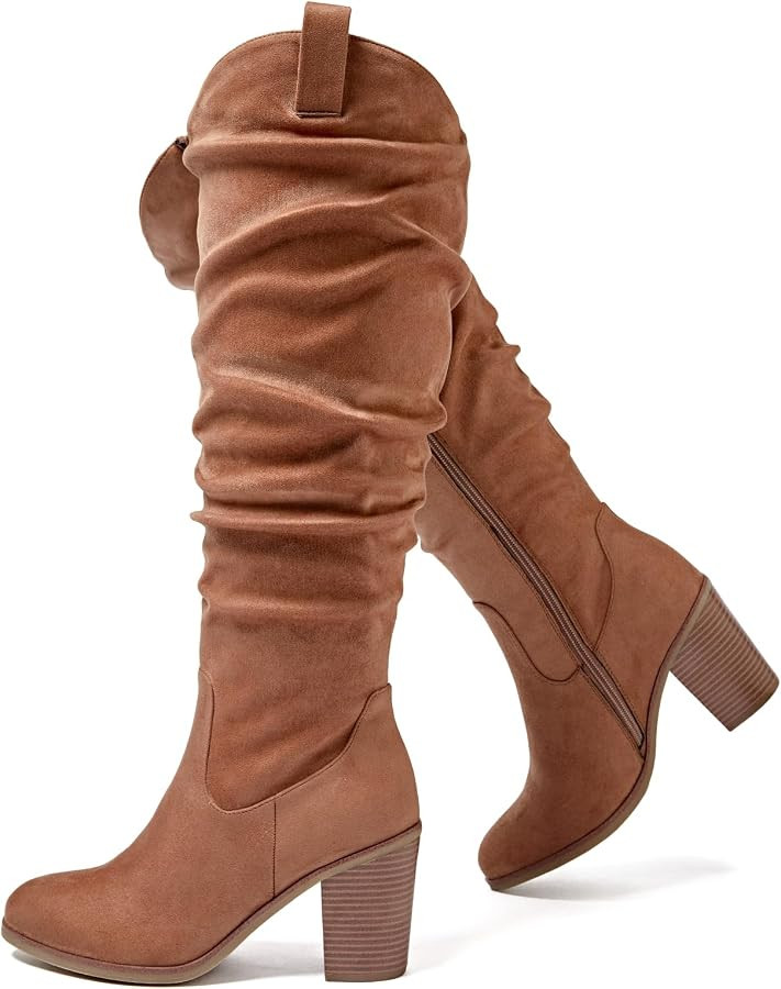Luoika Women's Extra Wide Calf Cowboy Knee High Boots. | Amazon (US)