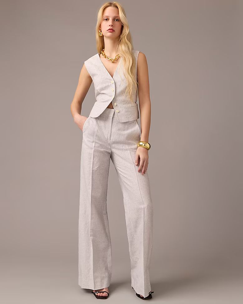 Collection Carolina flare pant in Italian linen blend with Lurex® metallic threads | J.Crew US