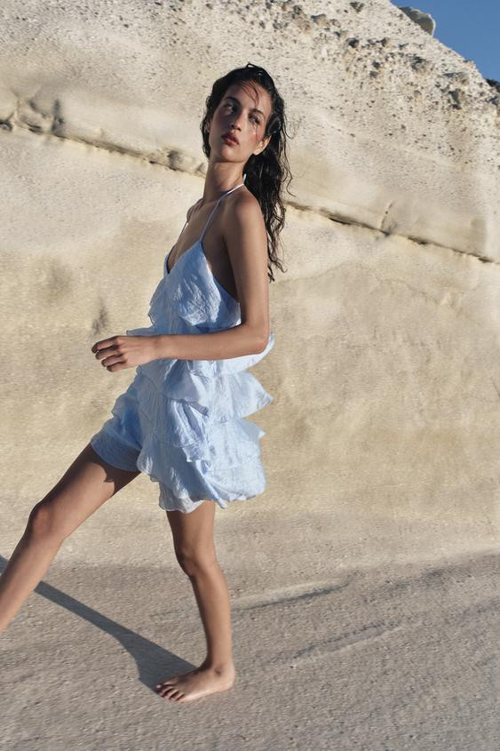 SHORT DRESS WITH RUFFLES | Zara UK