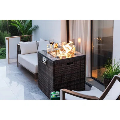 Square Fire Pit with Tile Tabletop | Wayfair North America