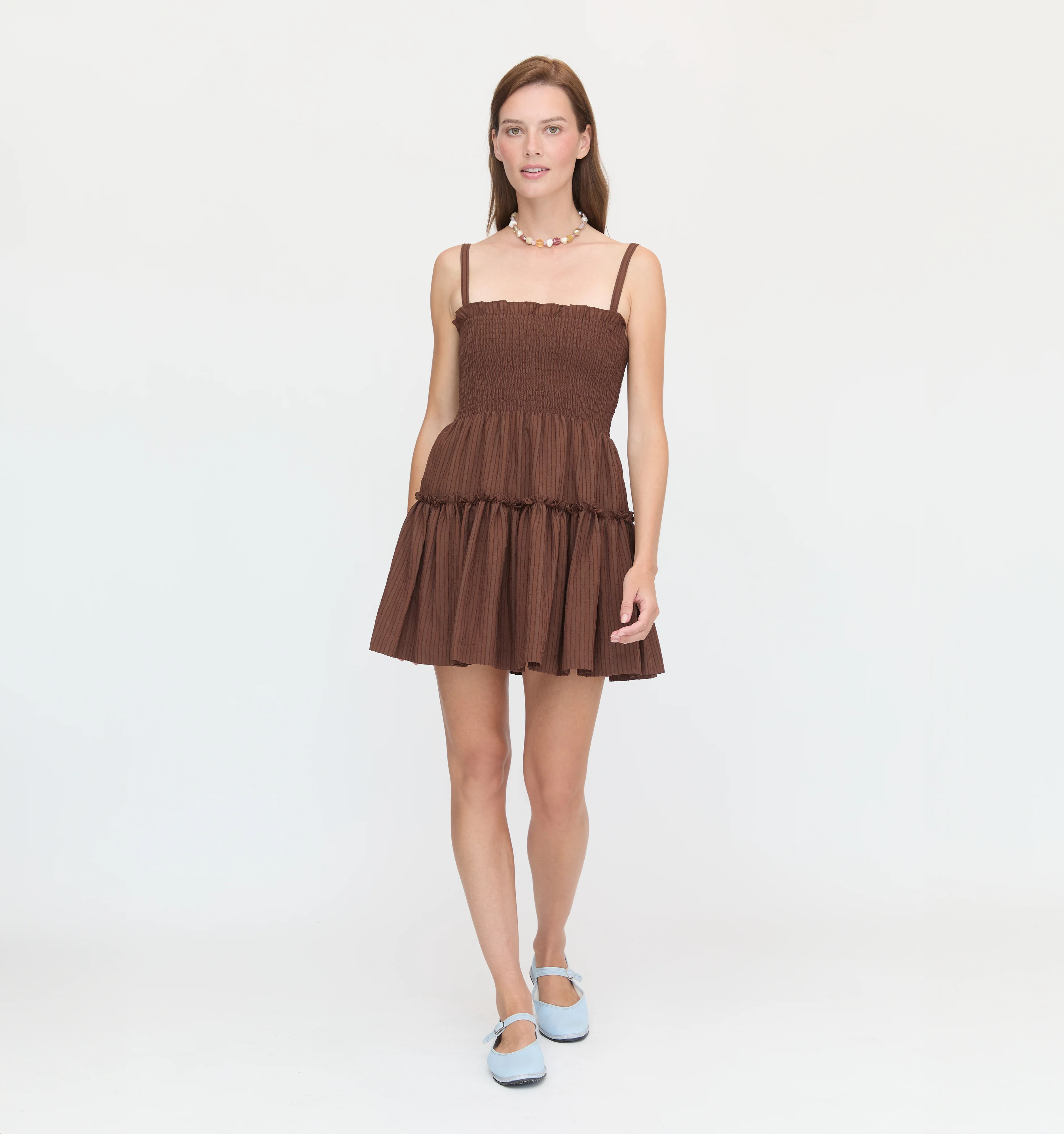 The Seraphina Mini Nap Dress - Bluebird Tonal Seersucker | Hill House Home US