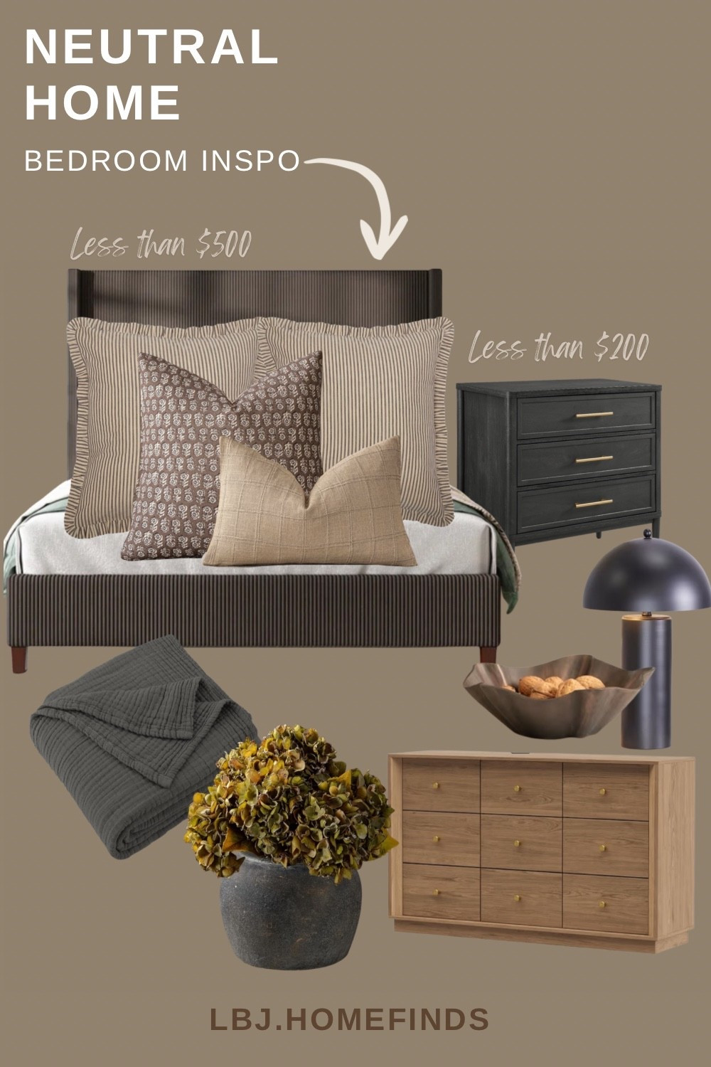 Neutral bedroom refresh for less 🤎
This organic modern setup gives designer vibes without the designer price tag — upholstered bed under $500, modern black nightstand under $200, layered neutral pillows, warm wood dresser, and cozy textured accents.

If you love warm minimalist, neutral bedroom decor and affordable luxury home finds — this one’s for you. Tap to shop the full look ✨

#LTKSeasonal #LTKSaleAlert #LTKHome