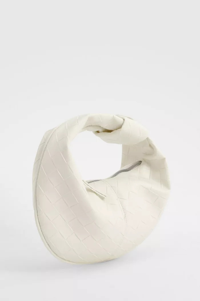 Mini Woven Knot Handle Grab Bag | boohoo (US & Canada)