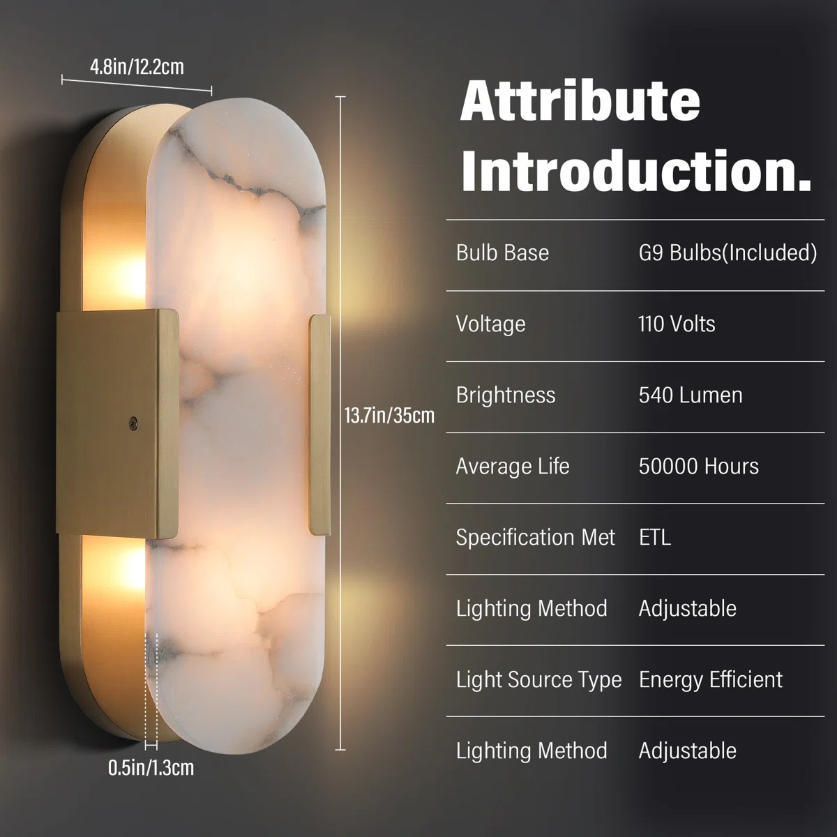 Zaheda Dimmable LED solid brass Wall Mounted Sconce with Alabaster Shade (Set of 2) | Wayfair North America