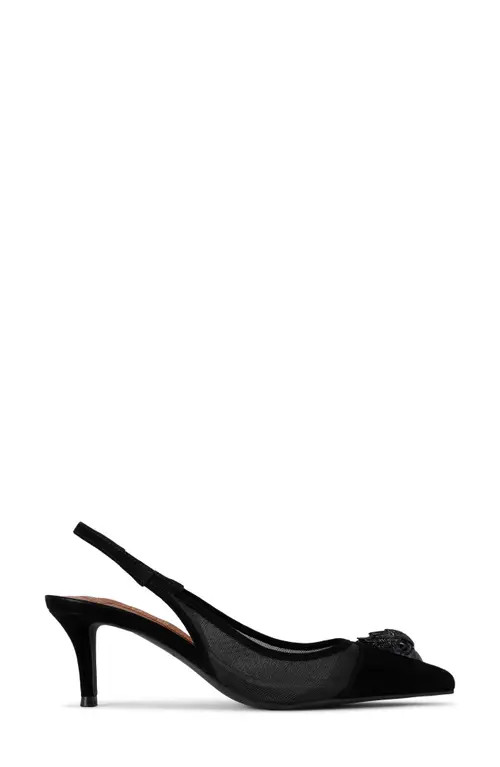 Kurt Geiger London Belgravia Slingback Pointed Cap Toe Pump in Black at Nordstrom, Size 7.5Us | Nordstrom