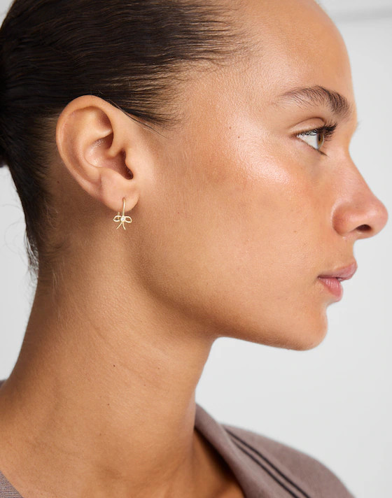 Demi-Fine Crystal Bow Earrings | Madewell