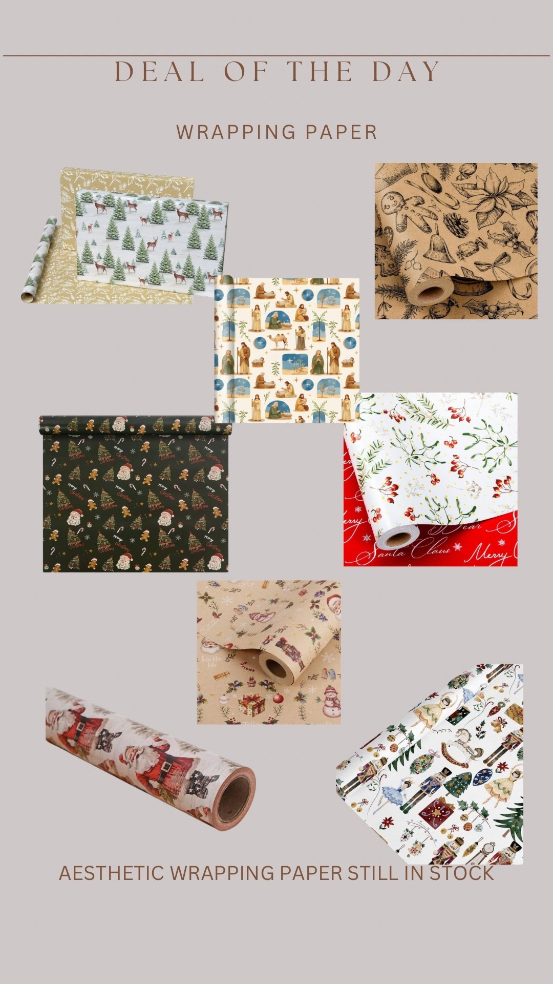 If you still need wrapping paper, here are the cutest rolls I found still in stock for quick shipping! 🚨

#LTKGiftGuide #LTKHoliday #LTKSeasonal