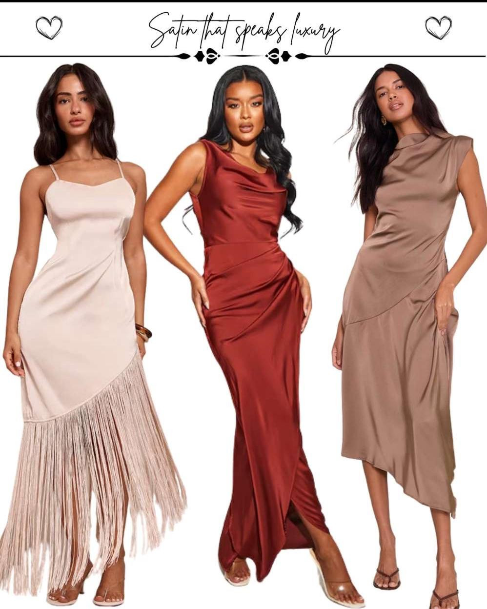 Satin never goes out of style; it just evolves. These satin maxi dresses are giving timeless elegance, graceful flow, and that subtle sheen that turns every step into a statement. 

Think dinner dates, fall soirées, or that dreamy night out; these pieces deliver effortless sophistication and comfort in one beautiful drape.

Find your perfect budget friendly satin moment from my favorite picks below....
#SatinMaxiDress #LuxuryStyleFinds #FashionLookbook #ChicStyle #EffortlessElegance #SatinStyle 

 #LTKMidsize #LTKPetite #LTKPlusSize