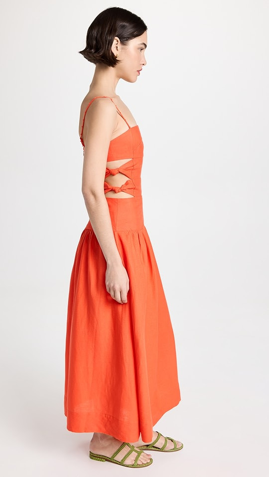 Orange Cut Out Midi Dress | Shopbop