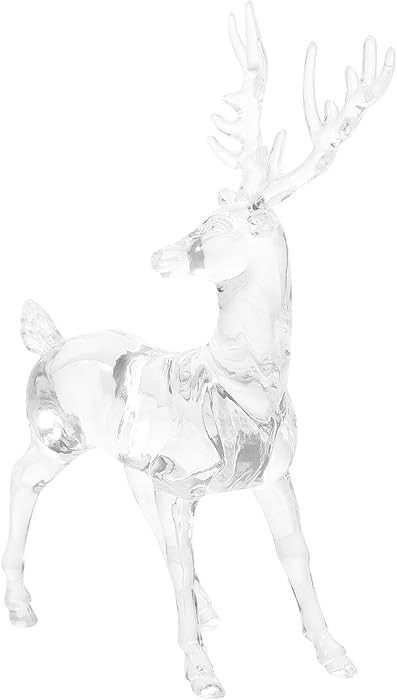 2pcs Acrylic Reindeer Deer Figurine Standing Reindeer OrnamentsReindeer Sculpture for Christmas T... | Amazon (US)