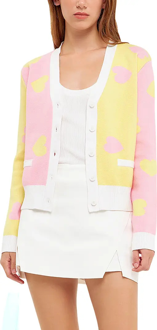 English Factory Heart Shape Cardigan | Nordstrom | Nordstrom