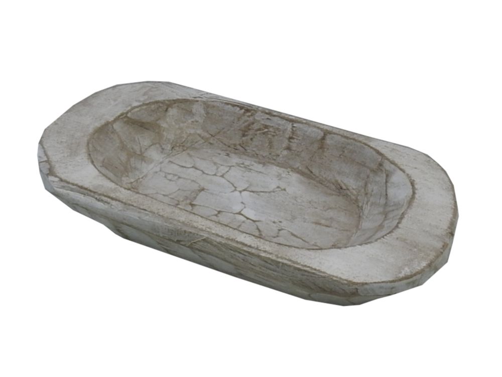 Rustic World Handmade (9.5"L x 5. 5"W) Wooden Rustic Decor Dough Bowl, White | Walmart (US)