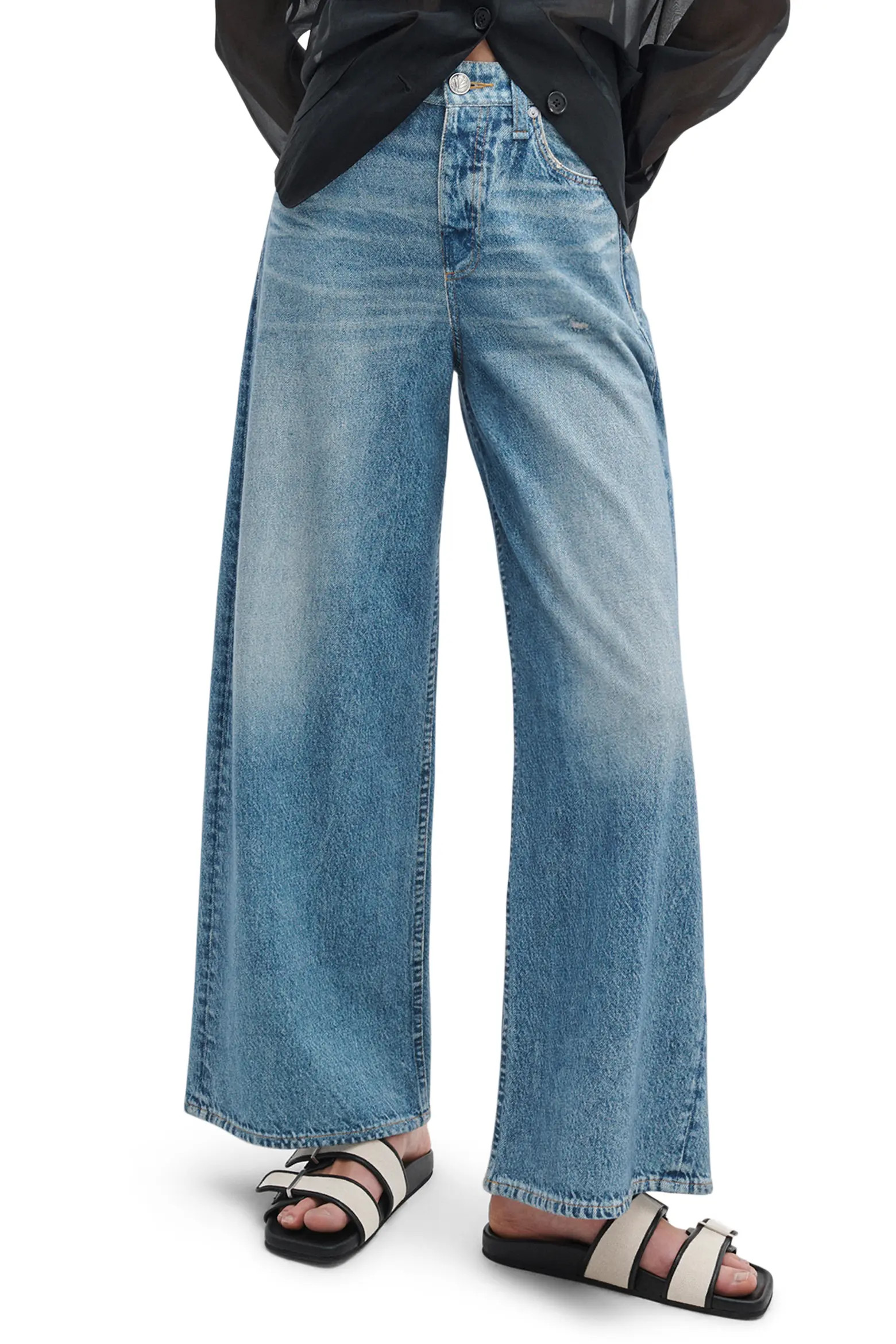 rag & bone rb Miramar Sofie High Waist Ankle Wide Leg Terry Sweatpant Jeans (Women) | Nordstrom | Nordstrom