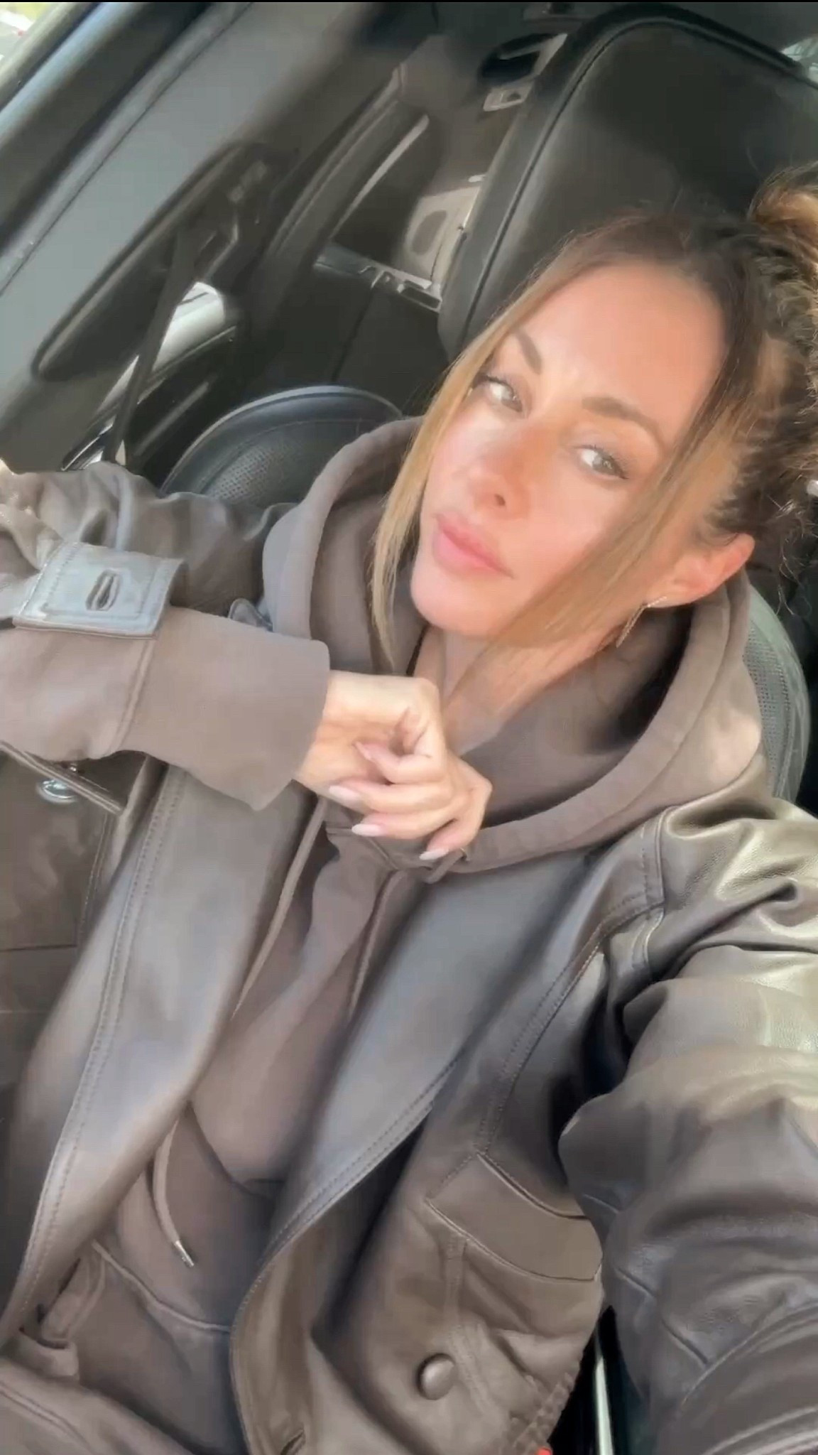 Chocolate on chocolate goodness. Wearing size medium hoodie for super slouchy vibe and size small in leather jacket. Perfect monochrome casual look  

#LTKWatchNow #LTKStyleTip #LTKSeasonal