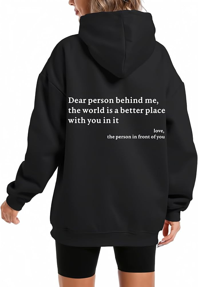 Dear Person Behind Me You Are Enough Hoodie for Women Teen Girls Oversized Aesthetic Graphic Swea... | Amazon (US)