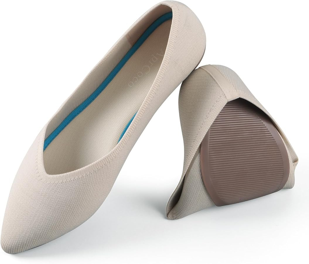 Womens Pointed Toe Flats Knit Dress Washable Shoes Slip On Ballet Flats Shoes Women Comfort Shoes... | Amazon (US)