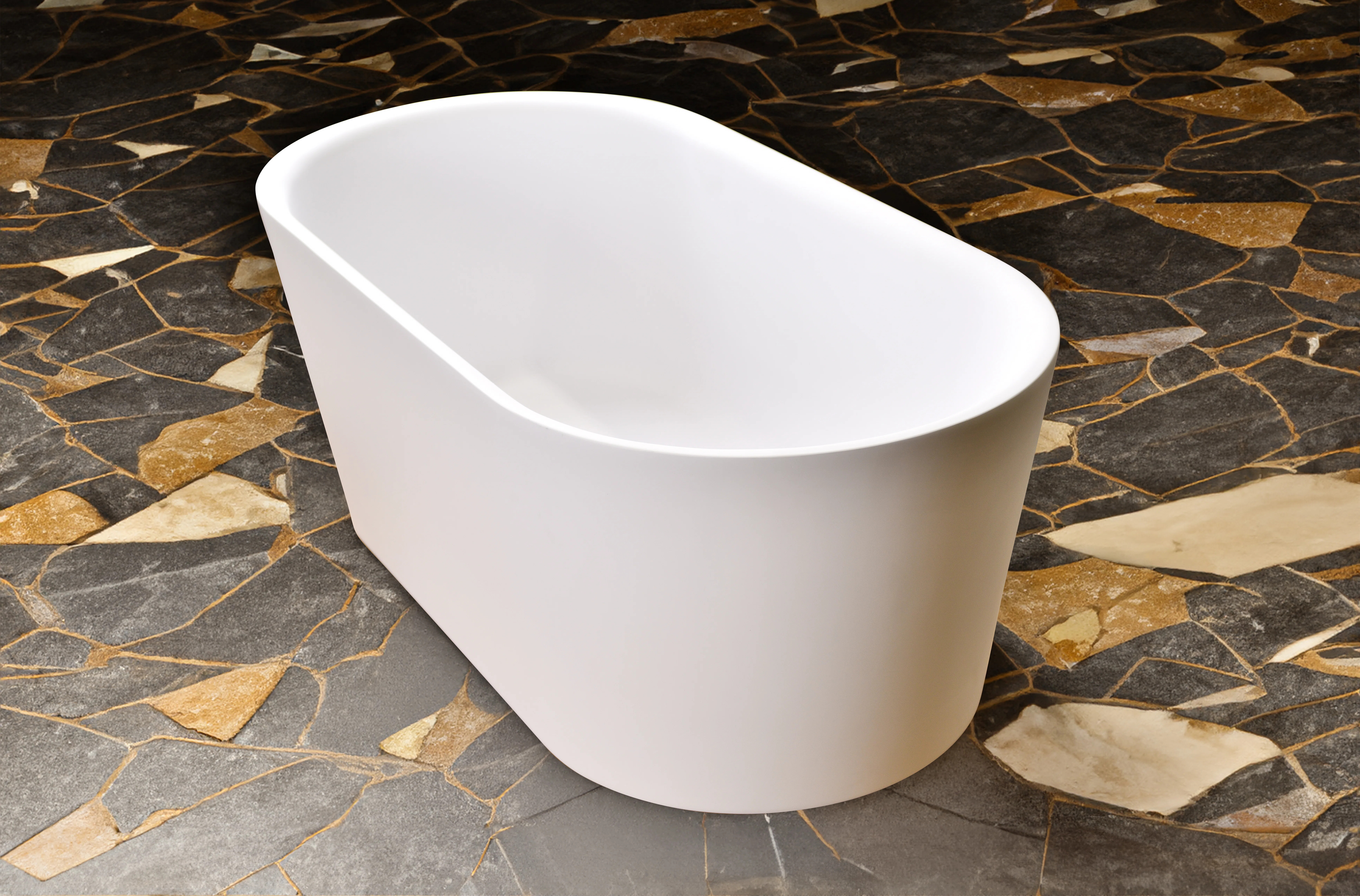 Ofuro - 55" x 28" Freestanding Soaking Solid Surface Bathtub  CA5528FS-01 | Wayfair North America