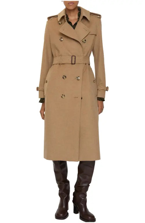 burberry Long Cashmere Kensington Trench Coat in Camel Beige at Nordstrom, Size 10 | Nordstrom