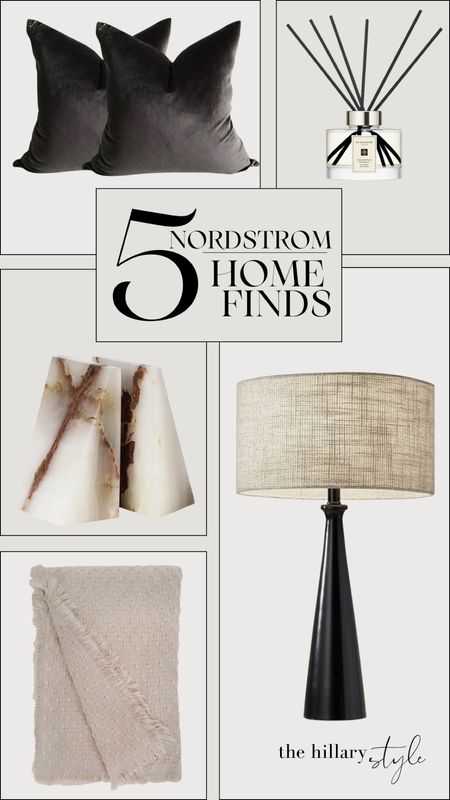 Nordstrom Home Finds: table lamp, throw blanket, throw pillows, candle diffuser, marble bookends.

#LTKStyleTip #LTKHome #LTKSeasonal