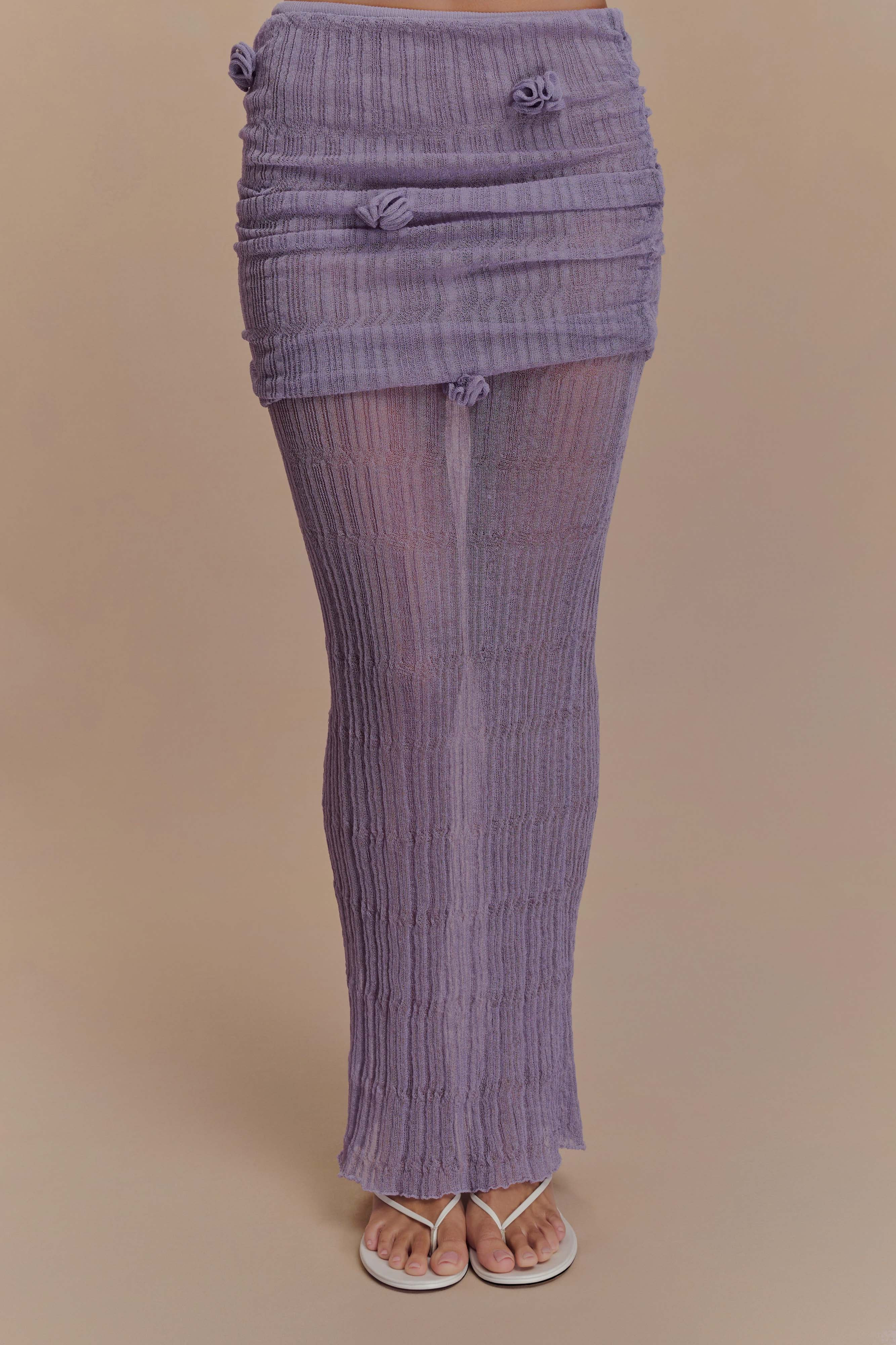 Orchid Knit Maxi Skirt - Orchid | MESHKI US