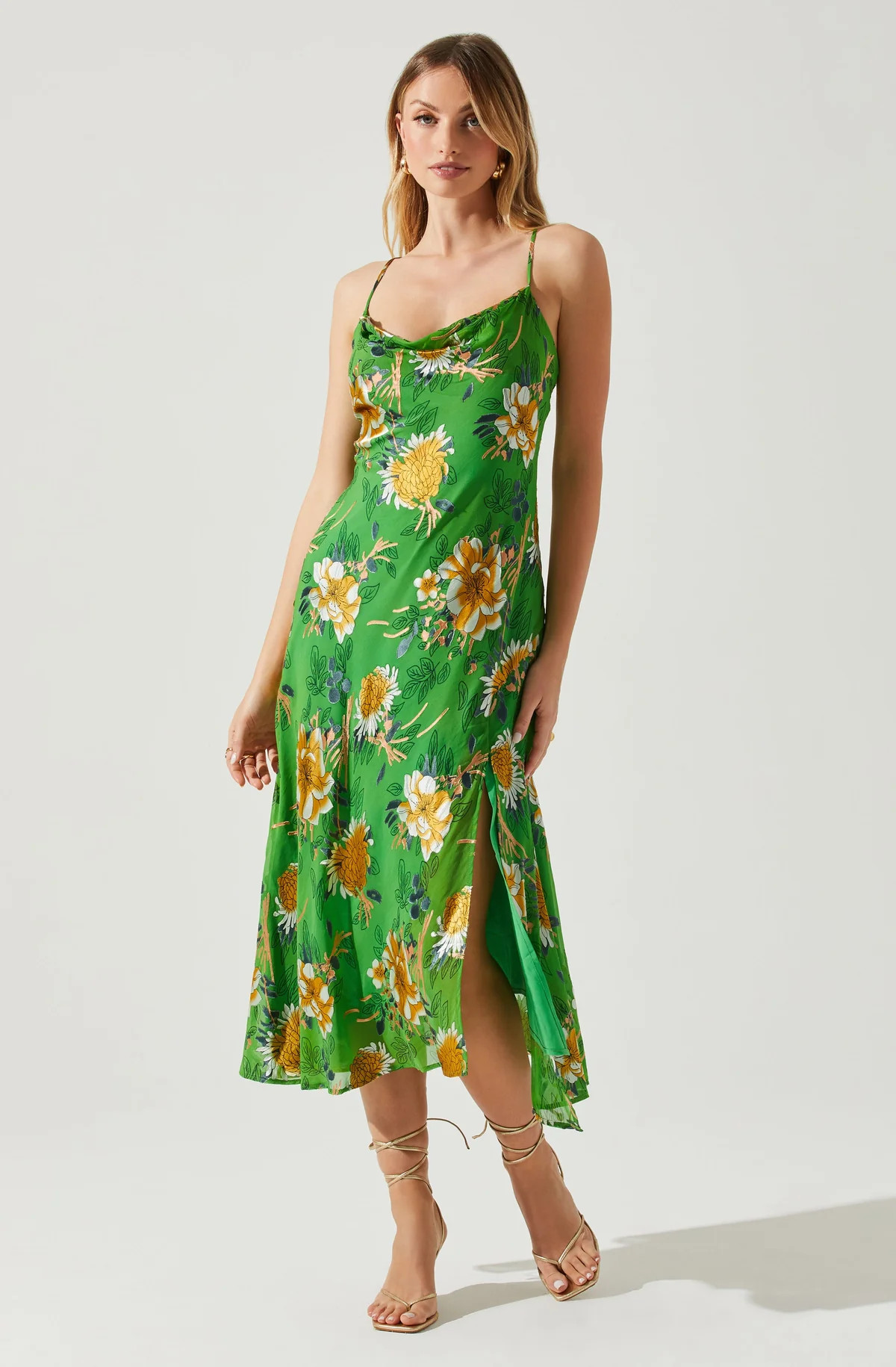 Gaia Floral Burnout Midi Dress | ASTR The Label (US)