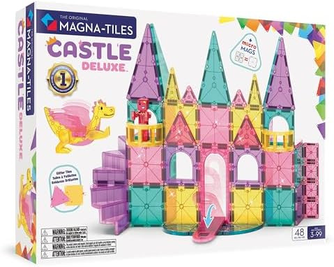 MAGNA-TILES Castle DLX 48-Piece Magnetic Construction Set, The Original Magnetic Building Brand | Amazon (US)