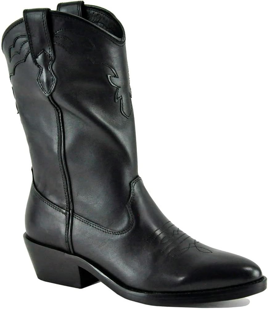 Steve Madden Womens Laredo-M Leather Almond Toe Cowboy, Western Boots | Amazon (US)