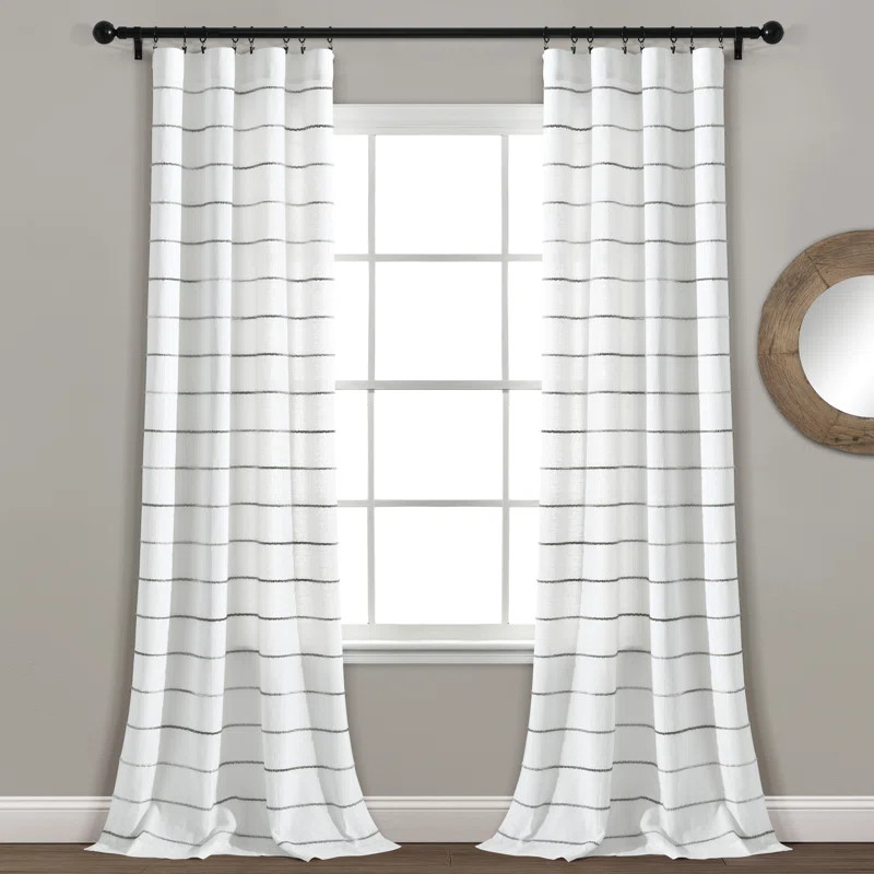 Etra Striped Semi-Sheer Curtain Panels | Wayfair North America