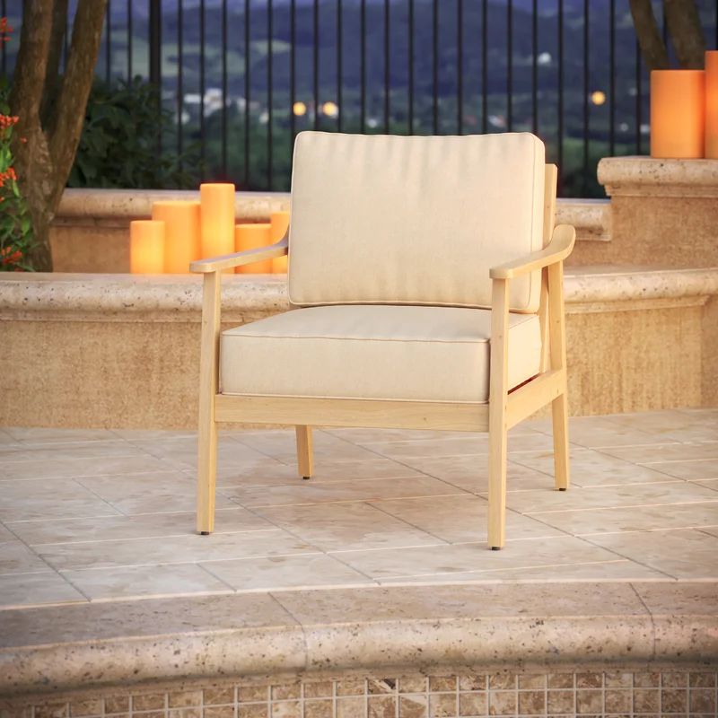 Sand & Stable™ Outdoor Seat/Back Cushion 25'' W x 25.5'' D with Piping | Wayfair North America