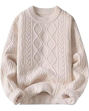 Vamtac Oversized Cable Knit Sweater Solid Long Sleeve Knitted Casual Vintage Pullover Sweaters Un... | Amazon (US)