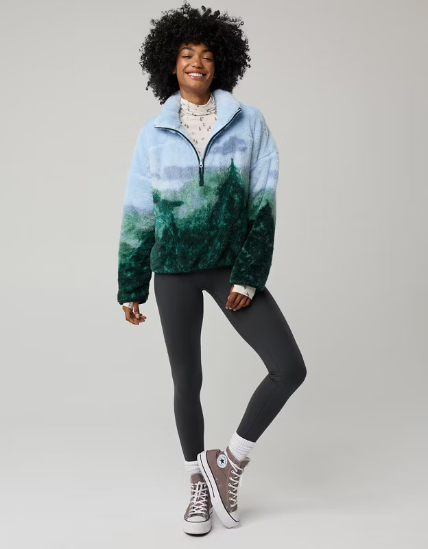 OFFLINE By Aerie Sherpa Quarter Zip Jacket | American Eagle Outfitters (US & CA)
