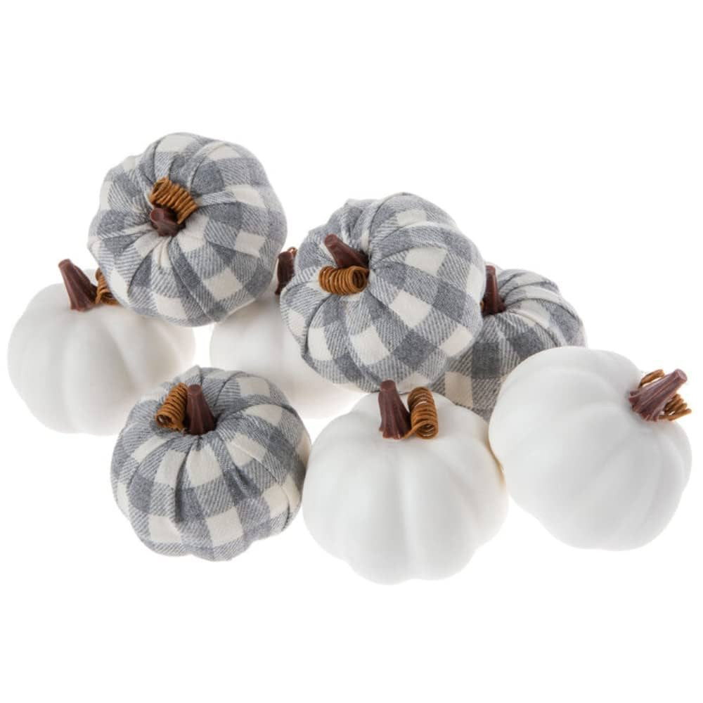 Hobby Lobby Gray and White Buffalo Check Pumpkin Bowl Filler Table Scatter for Fall Thanksgiving | Amazon (US)