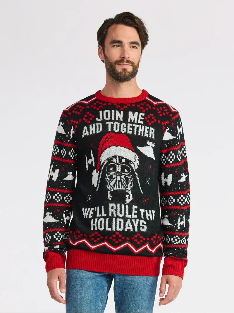 Star Wars Men's and Big Men's Darth Vader Holiday Sweater, Sizes S-3XL | Walmart (US)