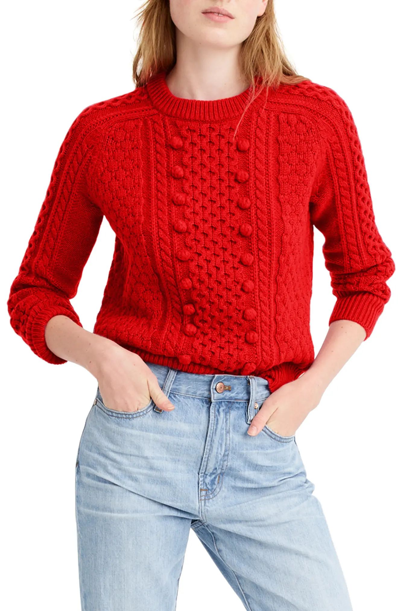 J.Crew Popcorn Cable Knit Sweater (Regular & Plus Size) | Nordstrom