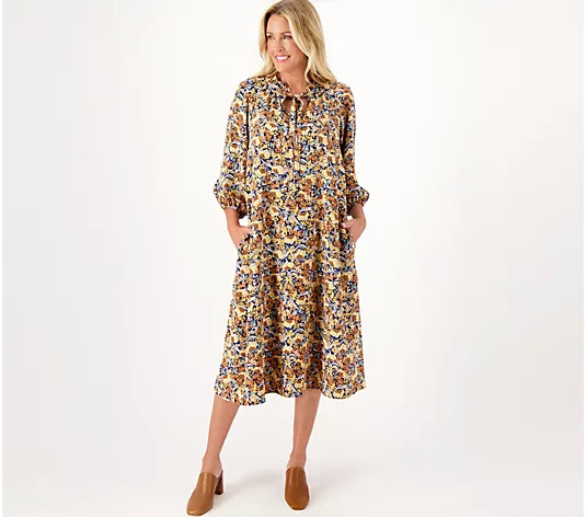 Girl With Curves Georgette Midi Dress - QVC.com | QVC