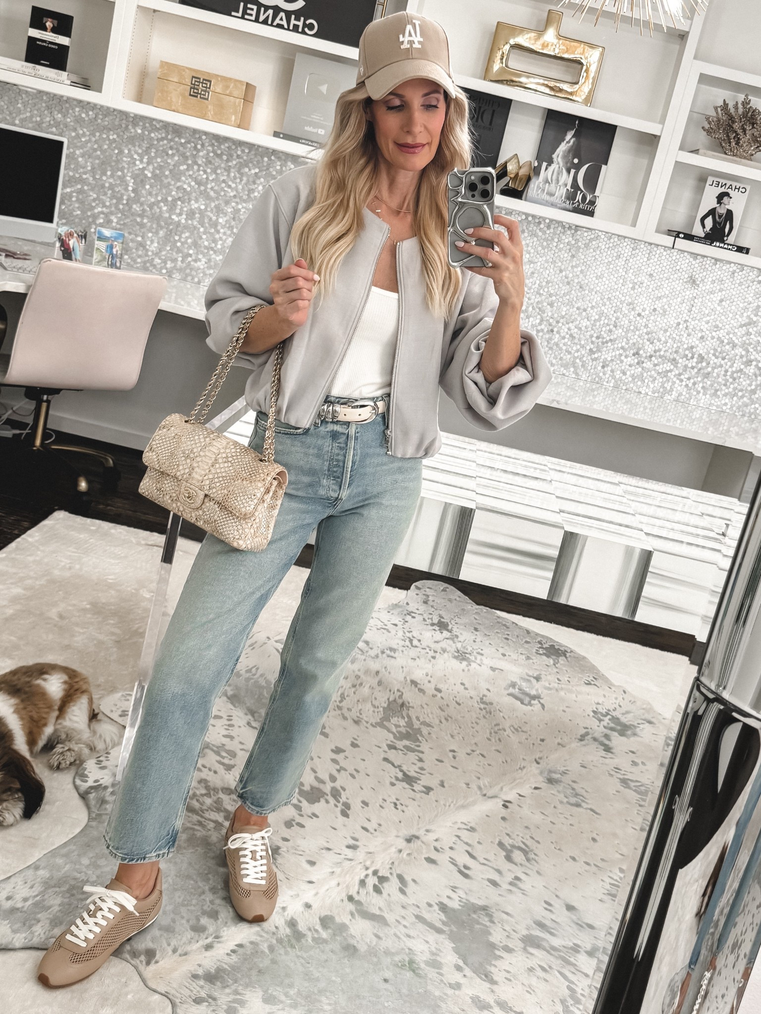 Obsessed with my new L-agence slim sneakers—the biggest sneaker trend of 2026! 

Neutral, breathable, insanely comfortable (walked my dog, zero blisters!), and perfect for summer.

Wore them with my Express bomber (on sale!) and my favorite Agolde jeans—the perfect length for sneakers. I’m 5’4”, wearing XS jacket & size 24 jeans.

These are going to be your new go-to too, I promise! ✨



#LTKgrwm #LTKdayinmylife #LTKOver40