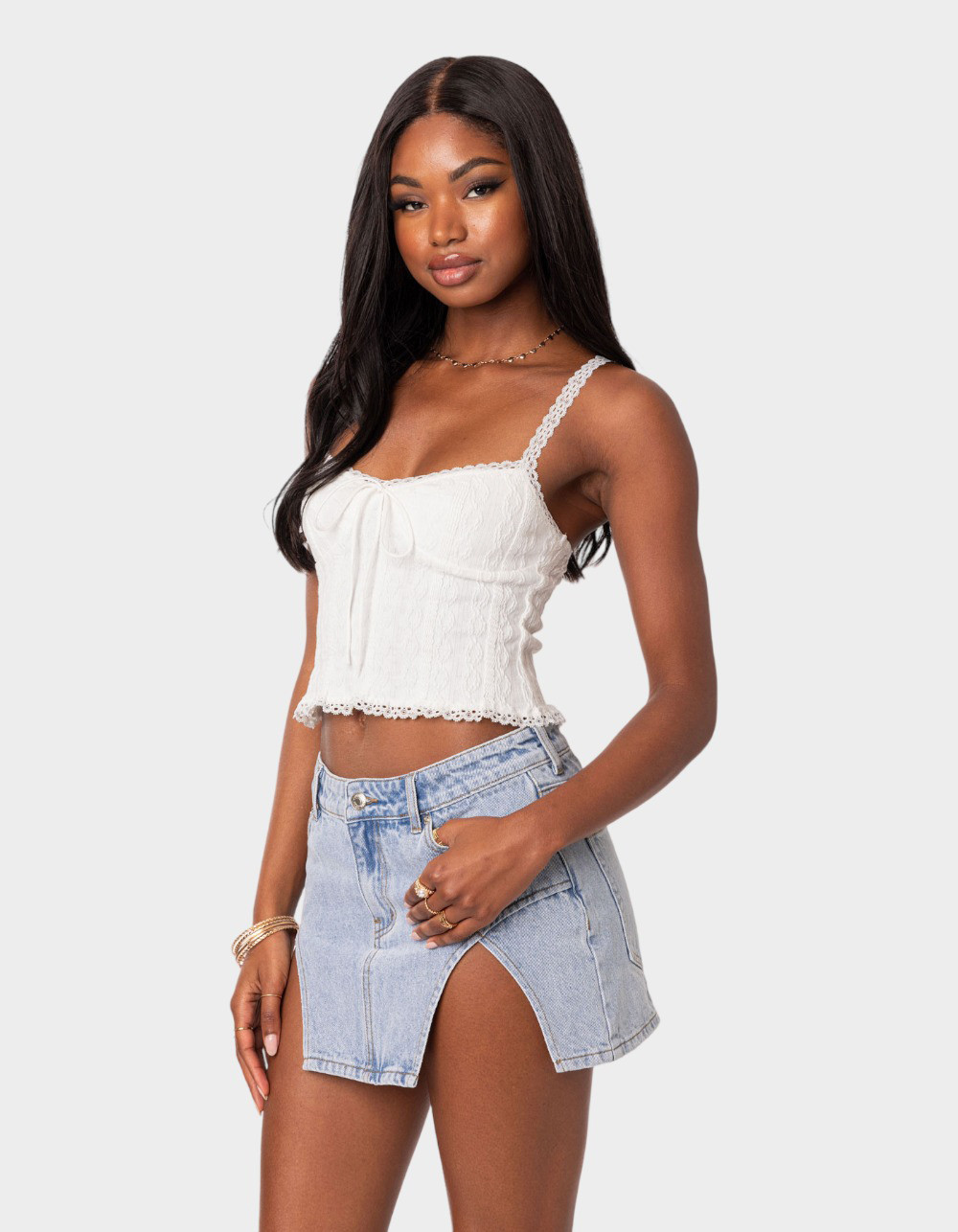 EDIKTED Lacey Knit Womens Tank Top | Tillys