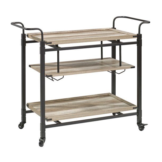 Better Homes & Gardens Crossmill Bar Cart, Weathered Finish - Walmart.com | Walmart (US)