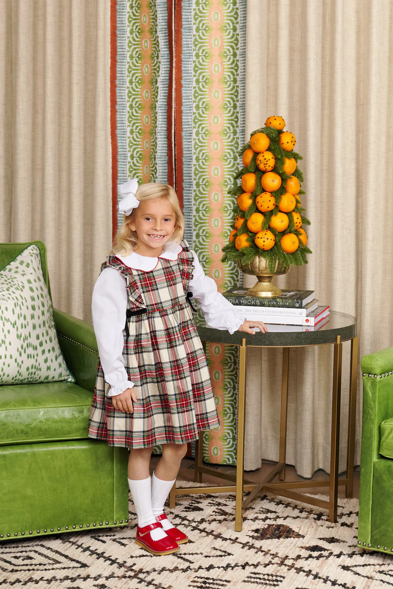 Pammy's Pinafore Dress (Flannel) - Charlie Place Plaid with Newport Ni | The Beaufort Bonnet Company