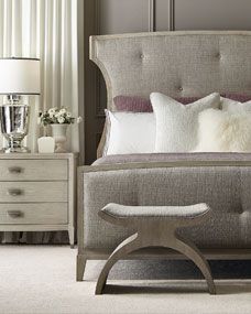 East Hampton Button Tufted Queen Bed | Horchow