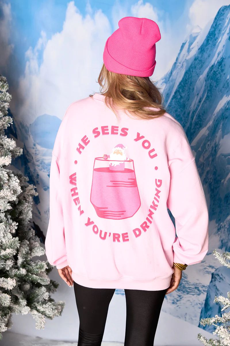 BuddyLove | Vickie Graphic Sweatshirt | Sippin Santa | BuddyLove