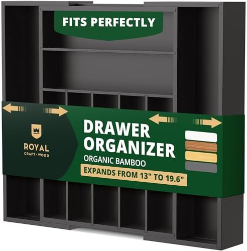 ROYAL CRAFT WOOD Luxury Bamboo Kitchen Drawer Organizer - Silverware Organizer - Utensil Holder a... | Amazon (US)