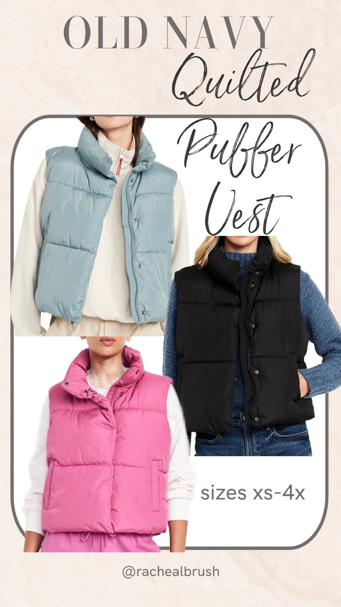 Old Navy quilted puffer vest. Sizes xs-4x
Fall Outfits

#LTKActive #LTKSeasonal #LTKBacktoSchool