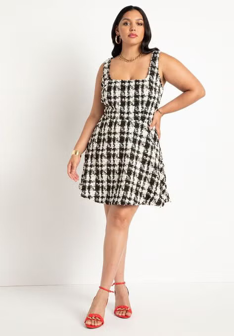 Flare Tweed Mini Jumper | Eloquii