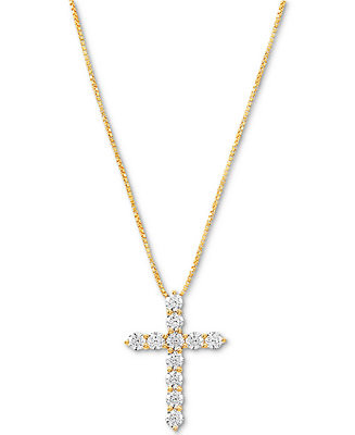 Arabella Cubic Zirconia Cross 18 | Macy's