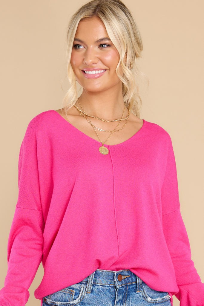 Wind Down Hot Pink Sweater | Red Dress 
