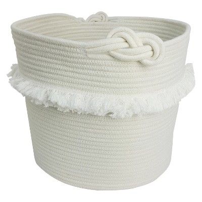 White Rope Toy Storage Basket with Fringe Large - Pillowfort™ | Target