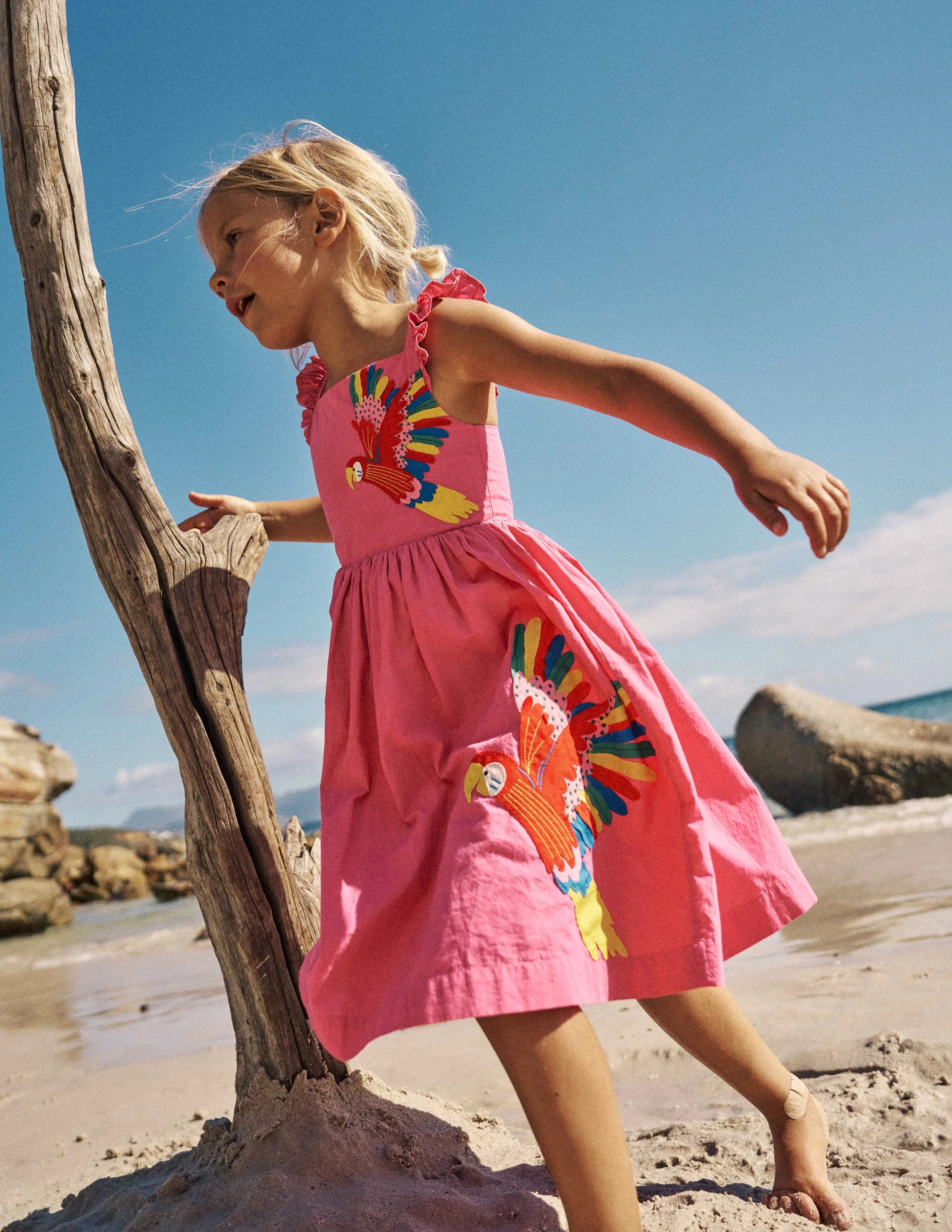 Annalisa Appliqué Sundress-Sorbet Pink Birds | Boden (US)