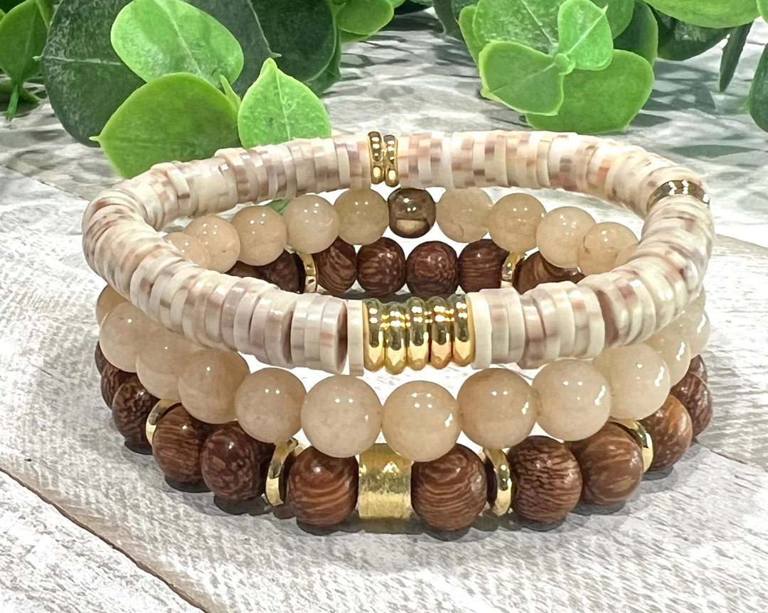 Beaded Bracelets, Name Bracelet, Stackable Bracelets, Heishi Bead Bracelet, Personalized Jewelry,... | Etsy (US)