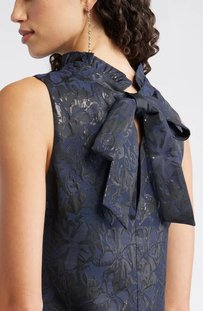 Bow Back Floral Brocade Minidress | Nordstrom